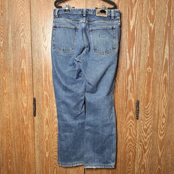 Duluth Trading Co Mens Jeans 33x34 Relaxed Fit Blue Denim Straight Leg Fade Knee - Picture 5 of 8